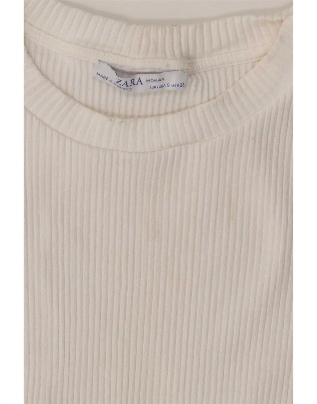 Zara Damen Crop Bluse Top UK 8 Small Weiße Viskose