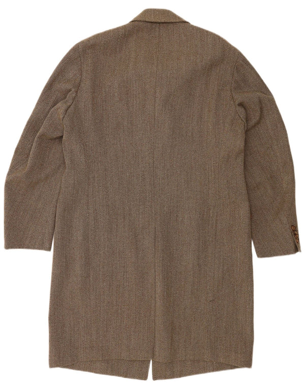 Sobretudo masculino vintage IT 54 2XL lã marrom