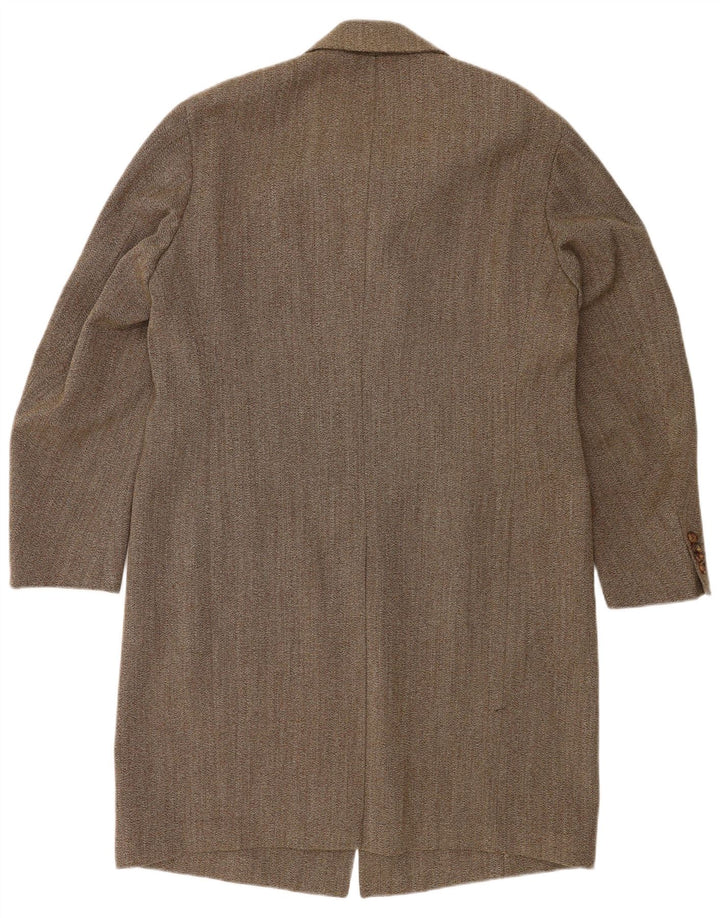 Sobretudo masculino vintage IT 54 2XL lã marrom