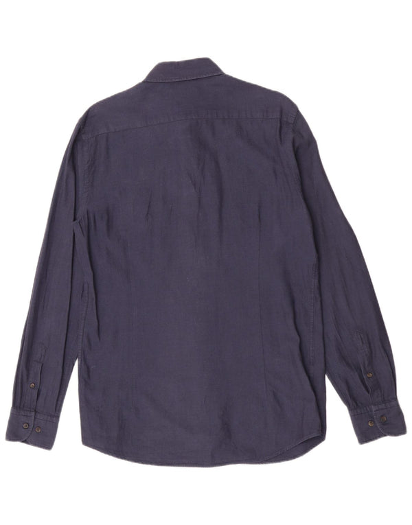 Massimo Dutti Chemise Homme Bleu Marine Moyen Coton