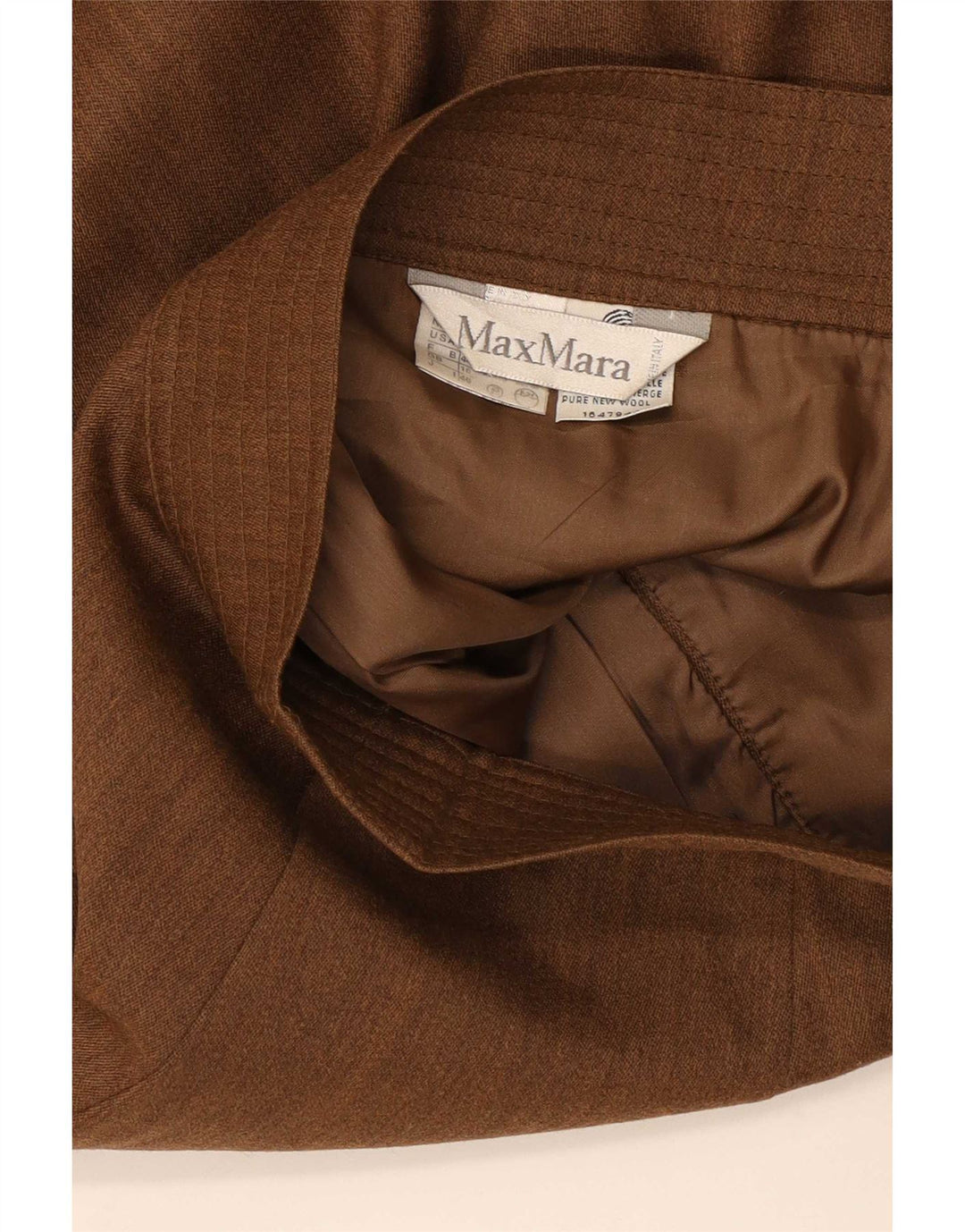 Max Mara Womens Pencil Skirt UK 16 Large W32 Brown Wool