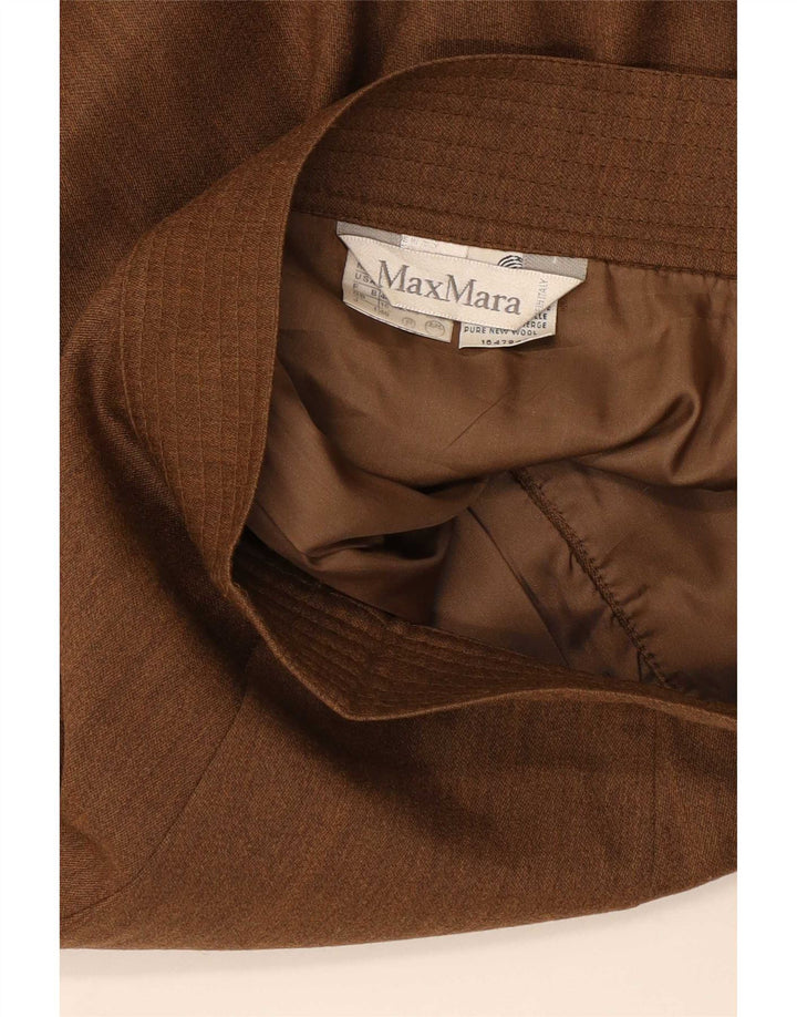 Max Mara Womens Pencil Skirt UK 16 Large W32 Brown Wool