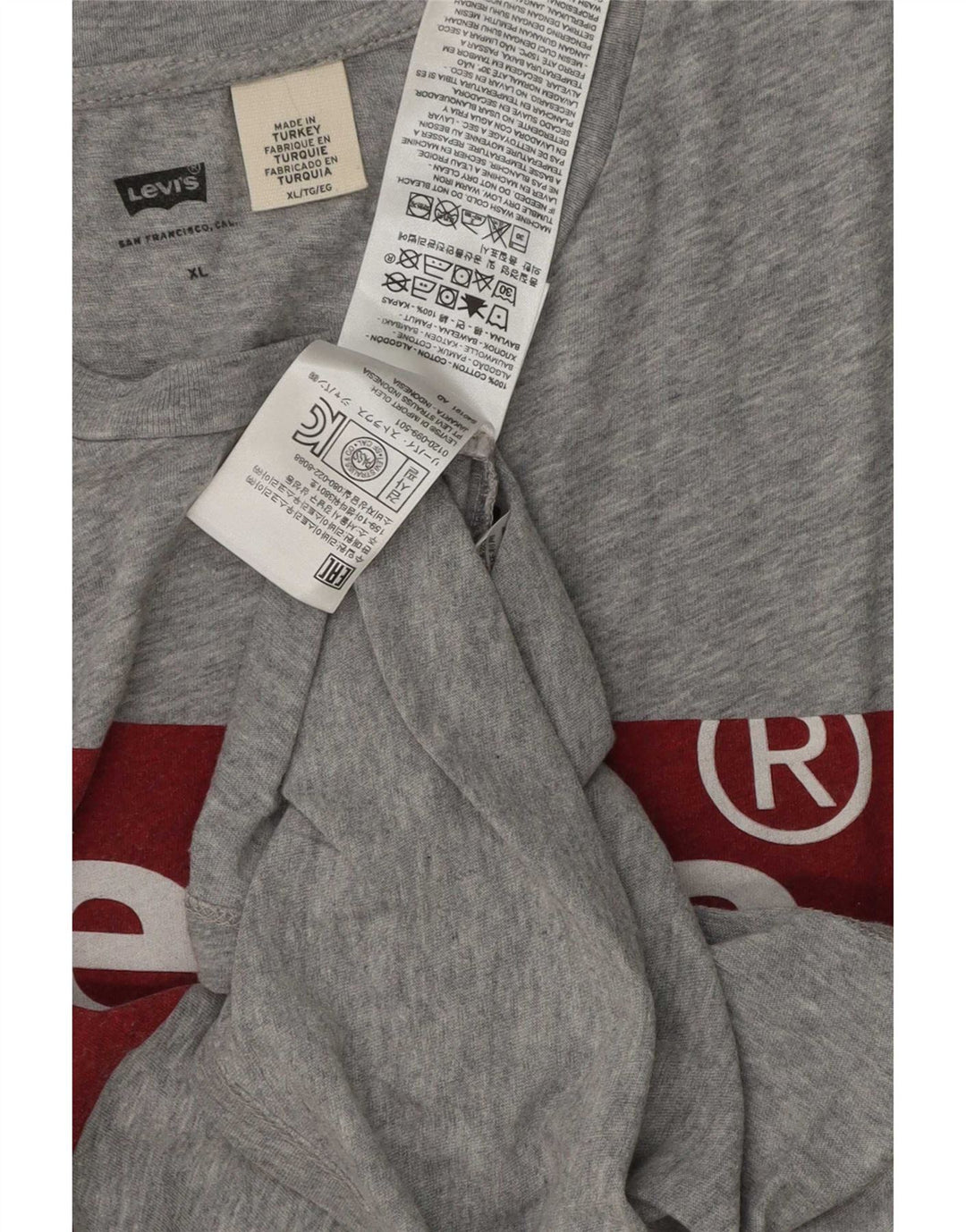 Levi's Mens Graphic T-Shirt Top XL Grey Cotton