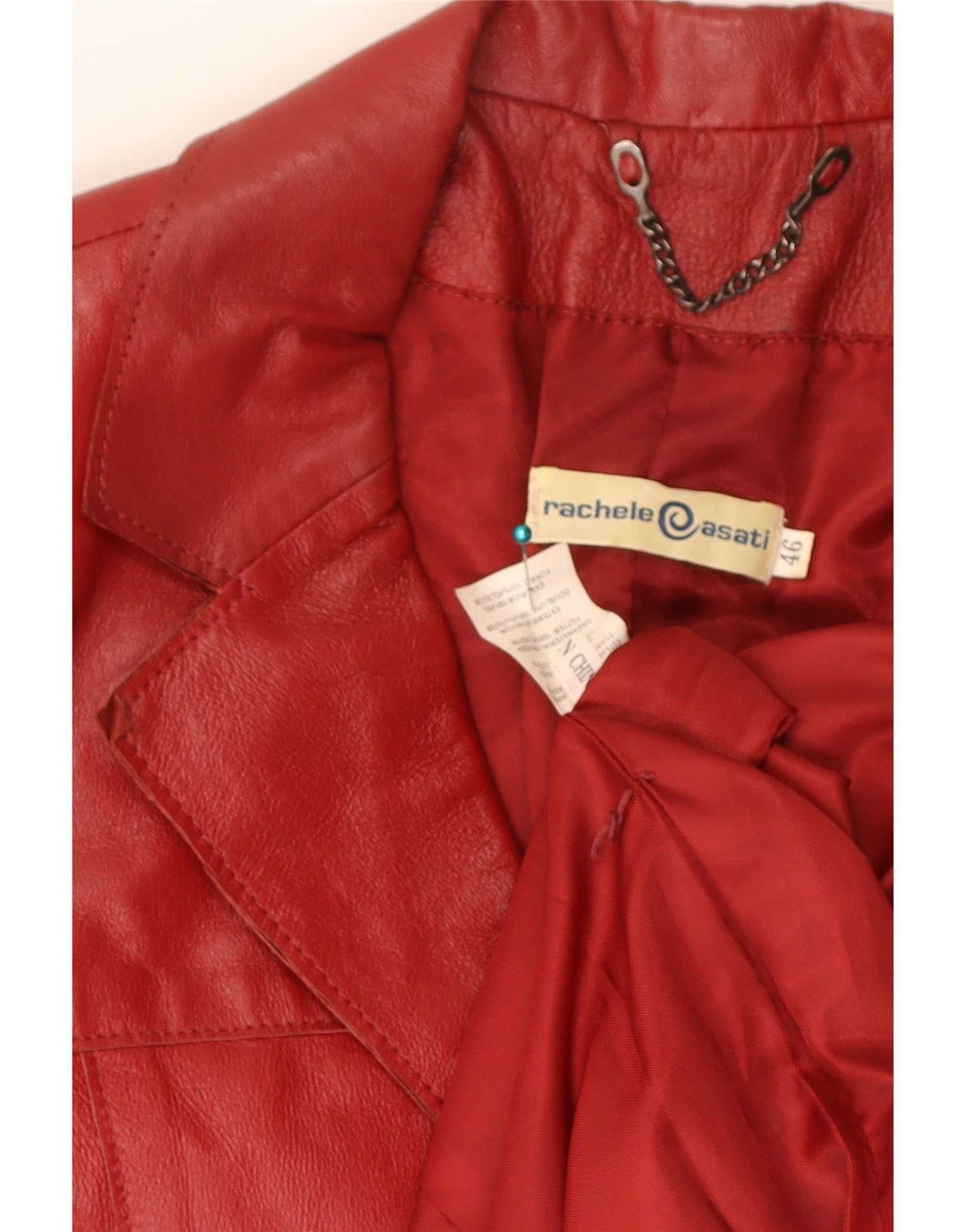 Rachele@Asati Womens Leather Coat IT 46 Large Red