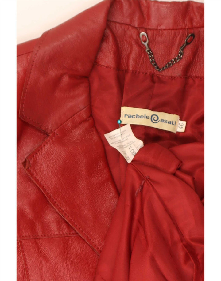 Rachele@Asati Womens Leather Coat IT 46 Large Red