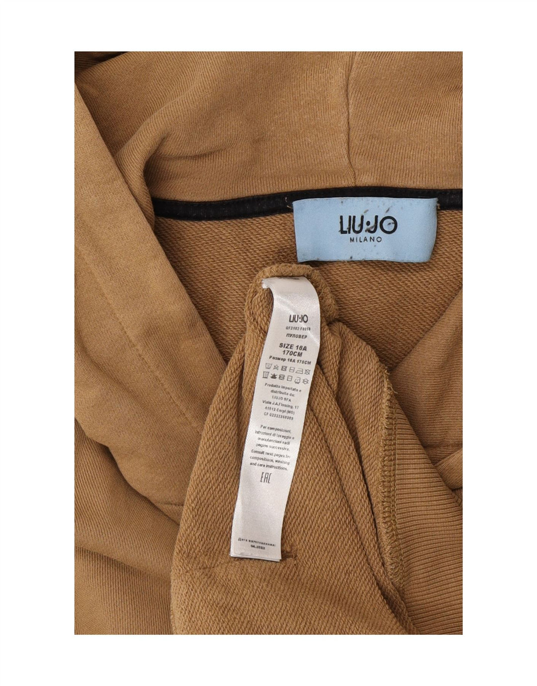 LIU JO Girls Hoodie Jumper 15-16 Years Brown Cotton Vintage Liu Jo and Second-Hand Liu Jo from Messina Hembry 