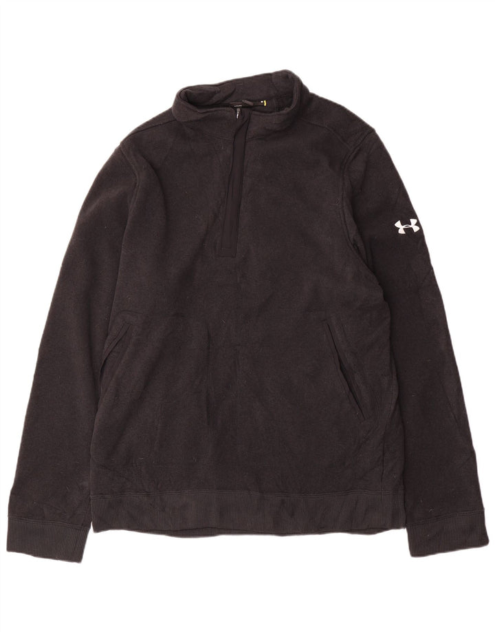 Felpa da uomo Under Armour con zip e collo maglione XL grigio poliestere