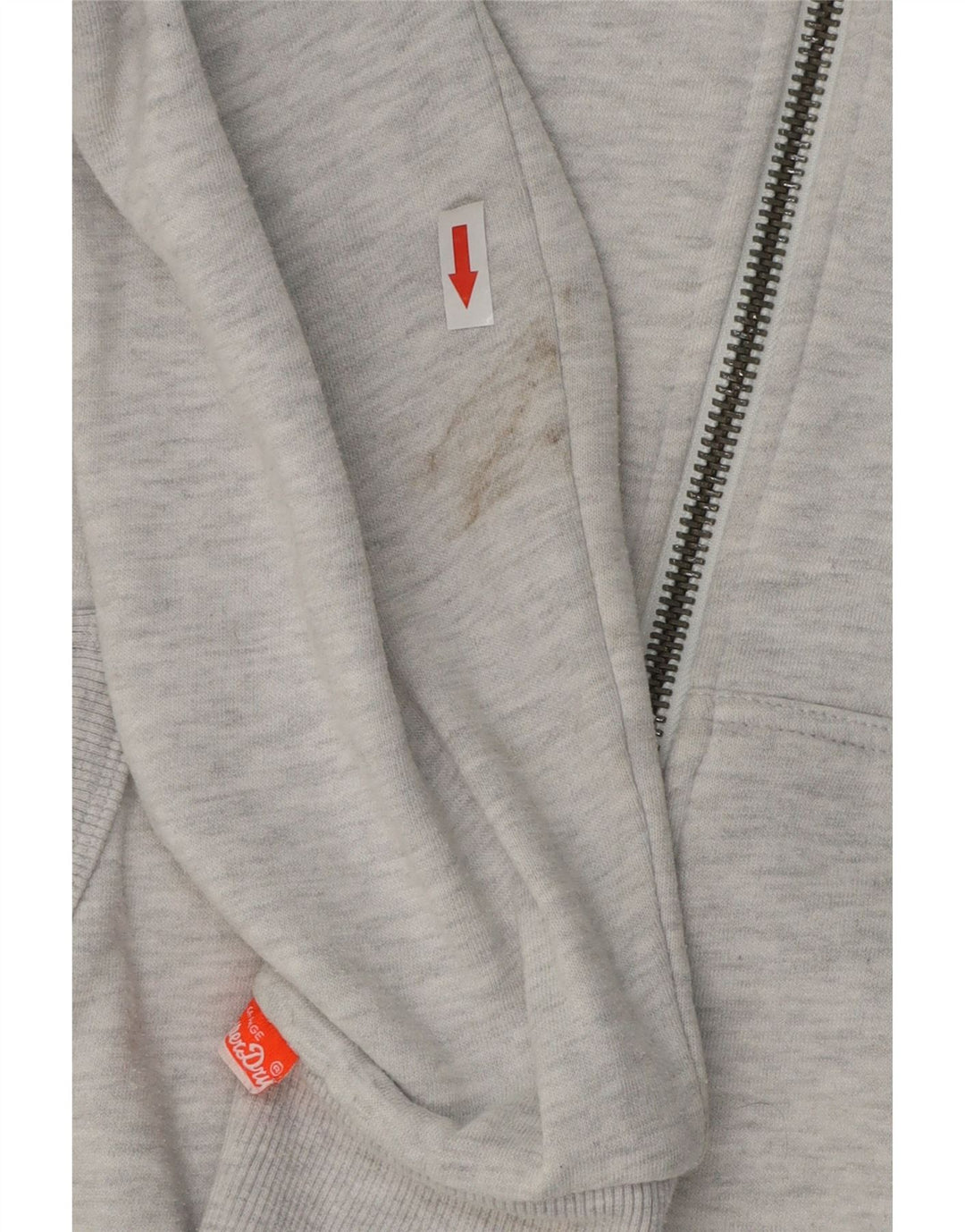 Superdry Mens Zip Hoodie Sweater Small Grey Cotton