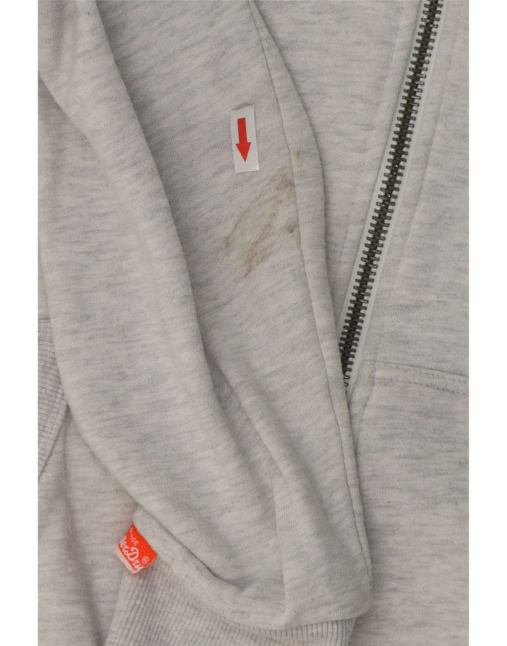 Superdry Mens Zip Hoodie Sweater Small Grey Cotton