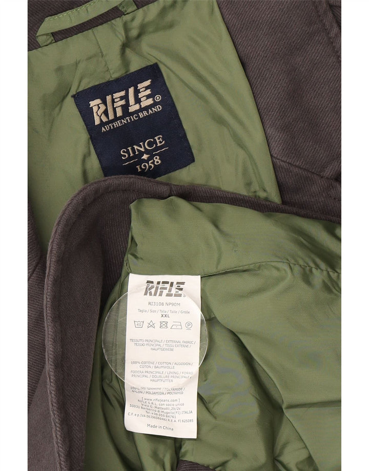 Rifle Herren-Blazer mit 2 Knöpfen, UK 44, 2XL, graue Baumwolle
