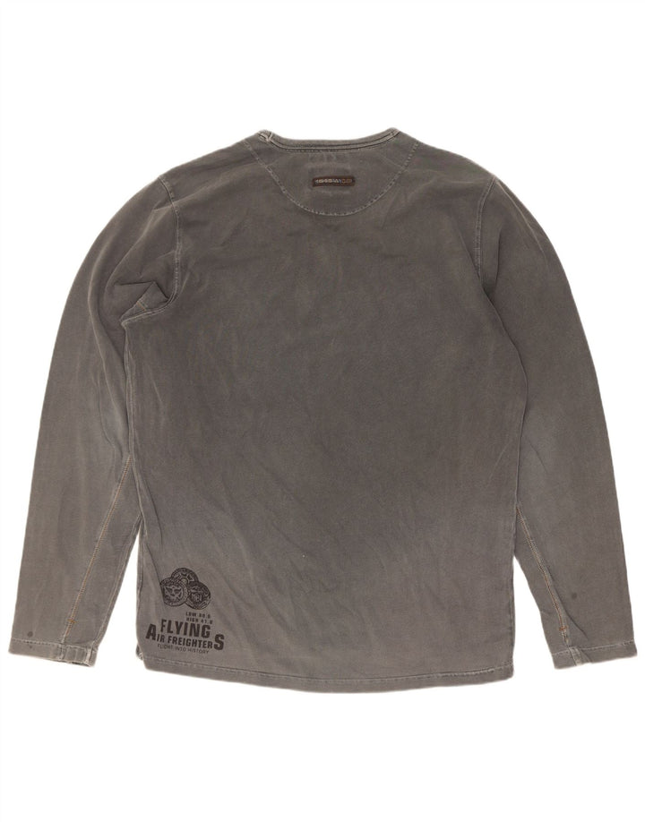 Pall Mall Mens Graphic Top Long Sleeve Large Grey