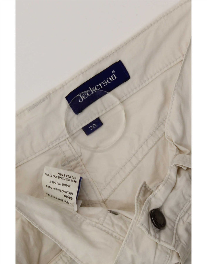 Pantaloni scurți casual pentru femei Jeckerson W30 bumbac alb mediu