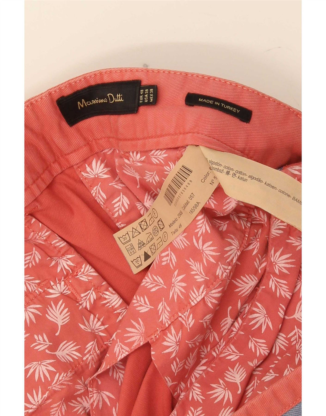 Massimo Dutti Mens Chino Shorts IT 48 Medium W38 Red Cotton