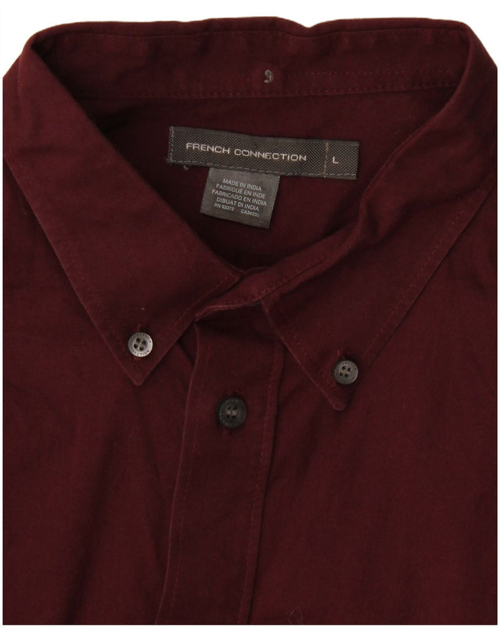 Camisa para hombre de French Connection, talla grande, color burdeos