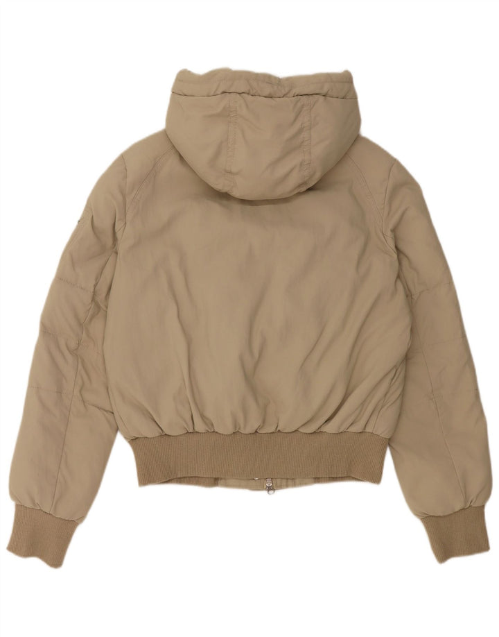 Marlboro Classics Womens Hooded Padded Jacket EU 46 XL Beige Nylon