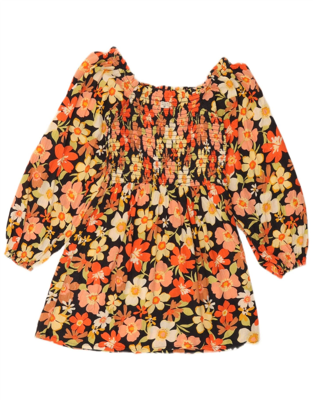 Billabong Womens Off Shoulder Top UK 12 Medium Multicolored Floral