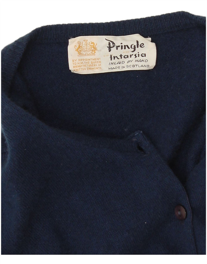 Pringle Damen-Cardigan-Pullover UK 14 Mittelmarineblau Argyle/Diamant