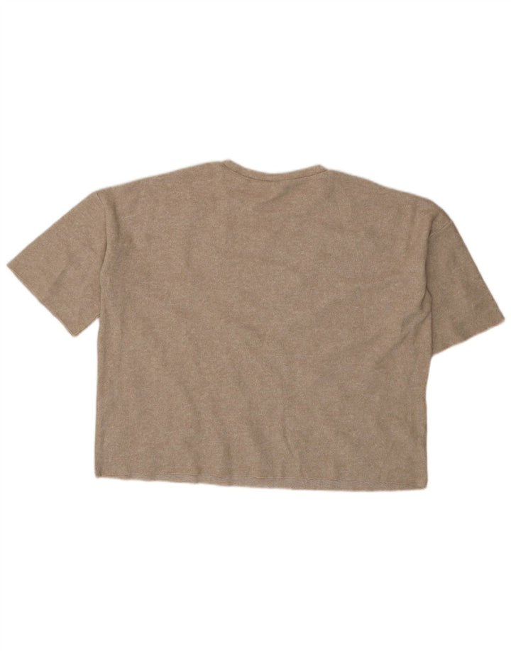 Zara Dame Trafaluc Oversized bluse Top UK 14 Medium Beige Plettet