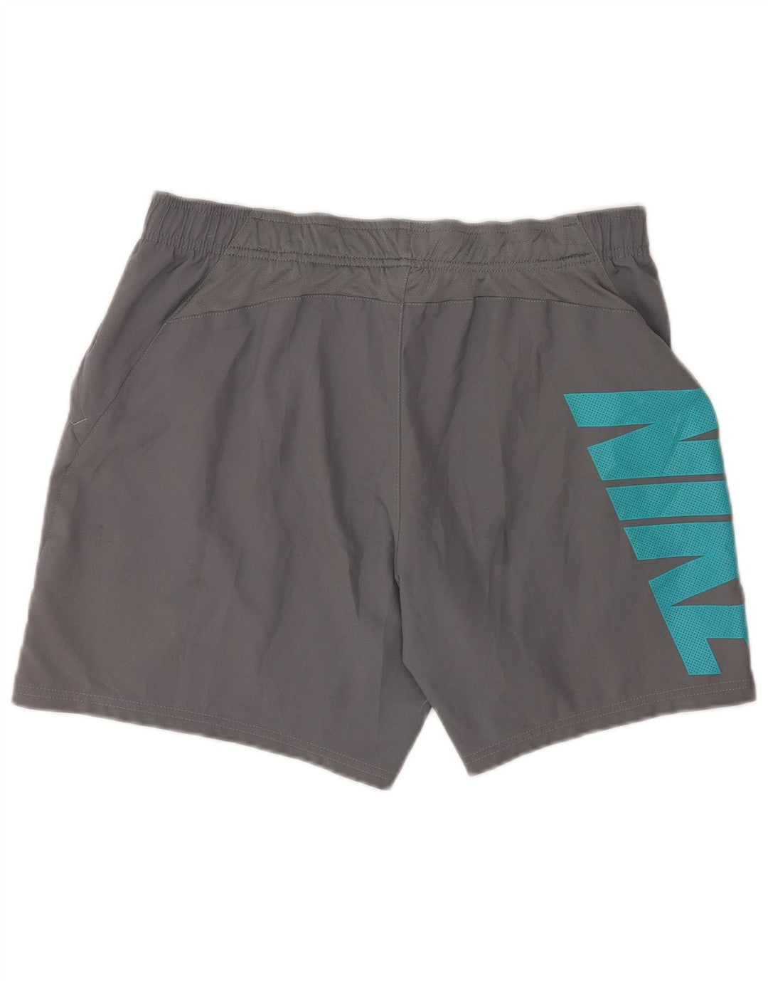 Nike Mens Dri Fit Graphic Sport Shorts Large Grey Polyester
