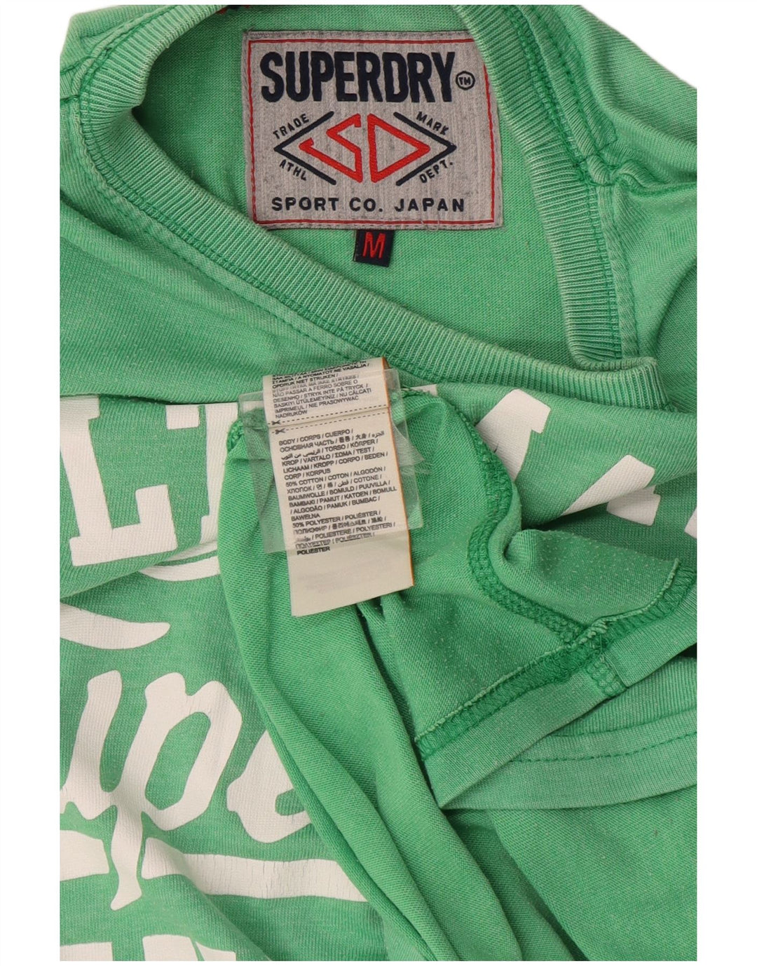 Superdry Mens Graphic T-Shirt Top Medium Green Cotton