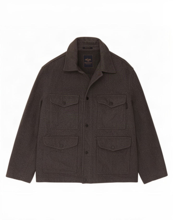Seventy Mens Utility Jacket UK 42 XL Grey Wool