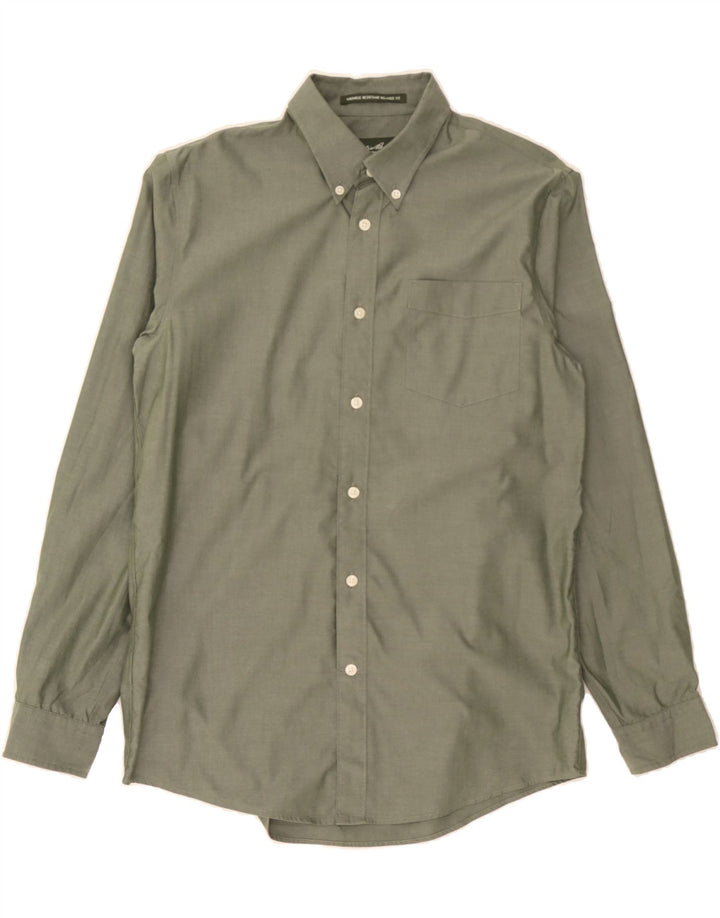 EDDIE BAUER Mens Relaxed Fit Shirt Small Khaki Cotton Vintage Eddie Bauer and Second-Hand Eddie Bauer from Messina Hembry 