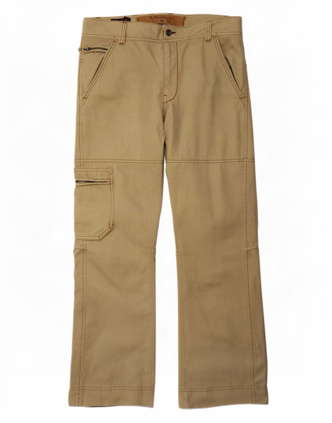 Marlboro Classics Mens Straight Cargo Trousers W32 L34 Khaki Cotton