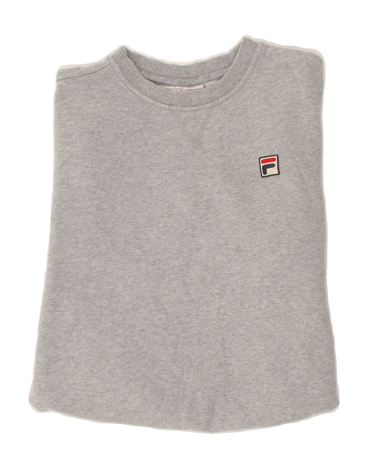 FILA Womens Sweatshirt Jumper UK 14 Medium Grey Cotton Vintage Fila and Second-Hand Fila from Messina Hembry 