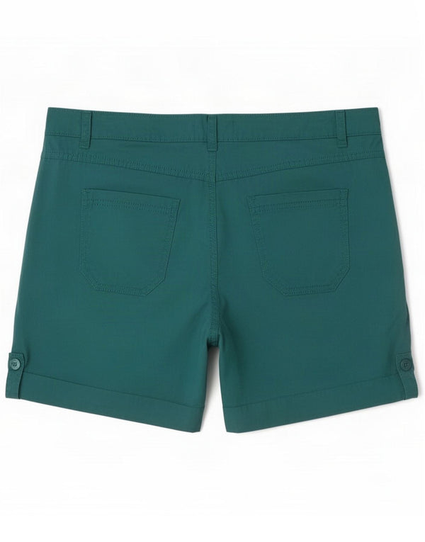Pantaloncini chino a vita alta da donna Marks & Spencer UK 16 Large W38 cotone verde