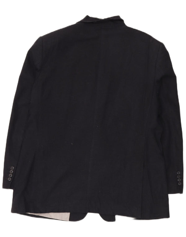 Jaqueta blazer masculina de 2 botões Marks & Spencer Reino Unido 44 XL azul marinho linho