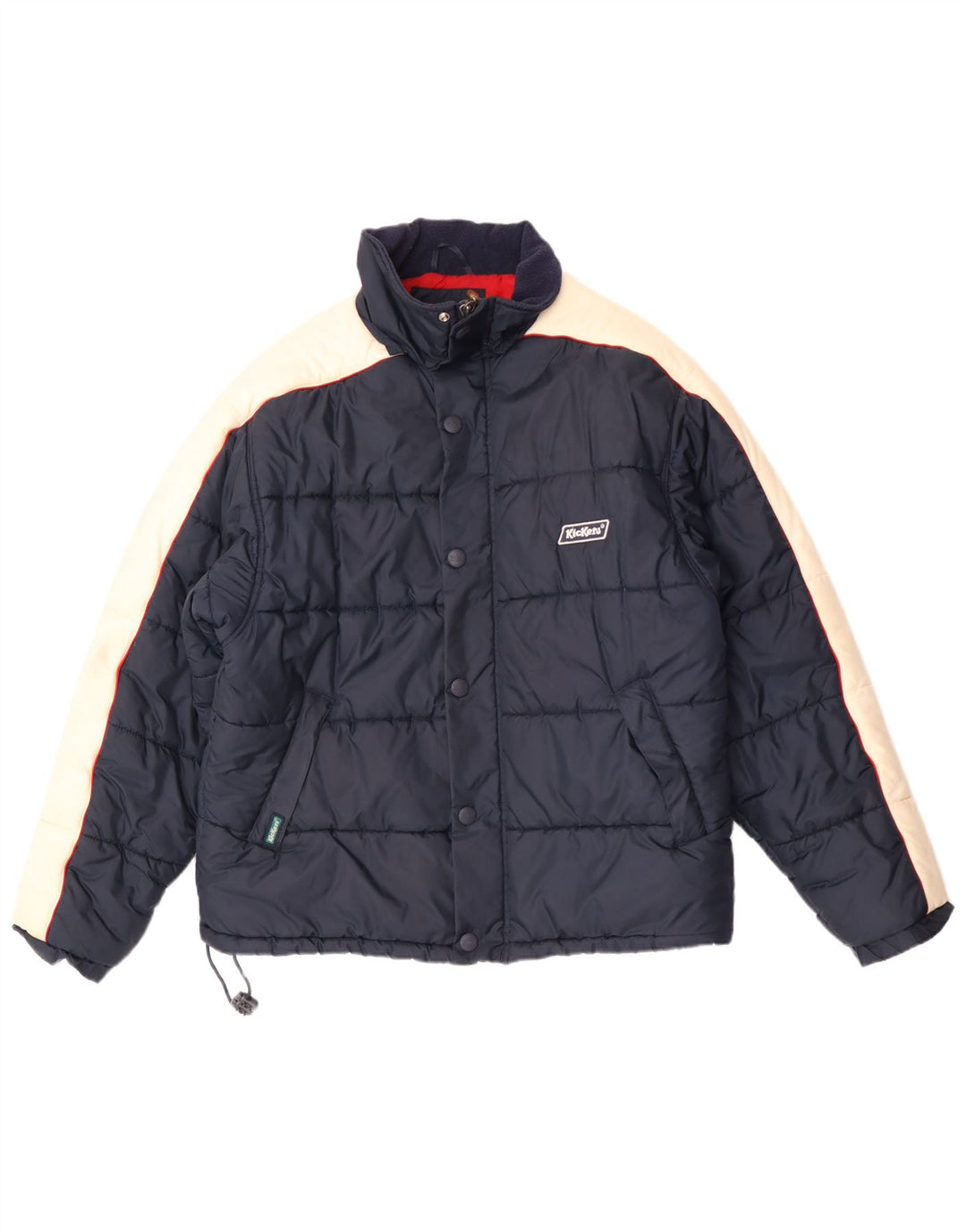 Kickers Mens Padded Jacket UK 38 Medium Navy Blue Colourblock Nylon