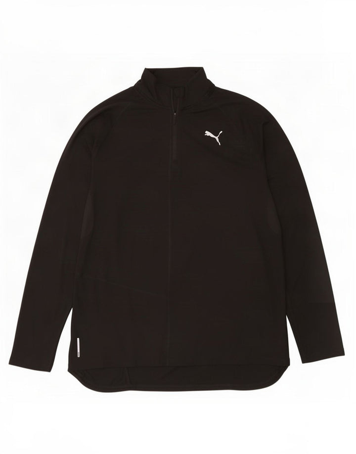 Puma Mens Zip Neck Pullover Tracksuit Top Large Black
