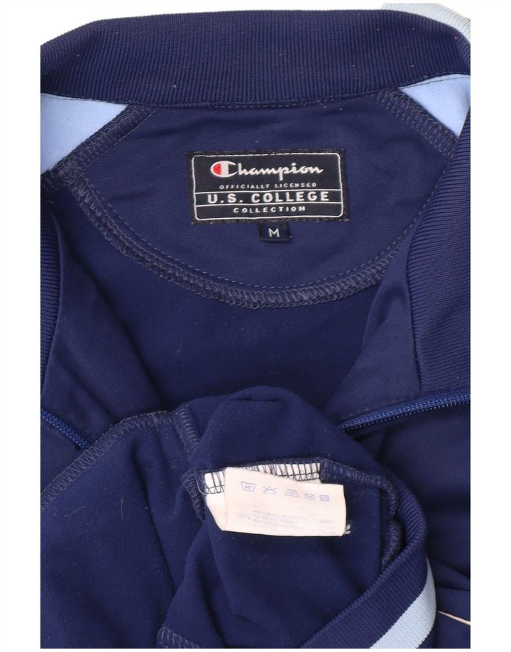 CHAMPION Mens Graphic Tracksuit Top Jacket Medium Navy Blue Colourblock