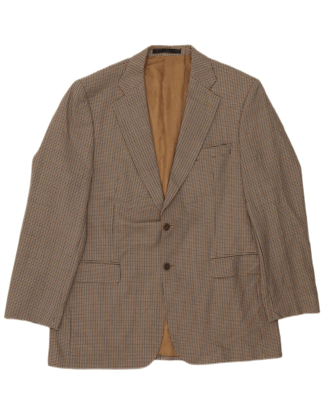 Marks & Spencer Herren Longline Blazer Jacke UK 42 Large Beige Houndstooth