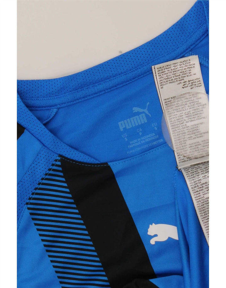 T-shirt da uomo Puma Top piccola in poliestere a righe blu