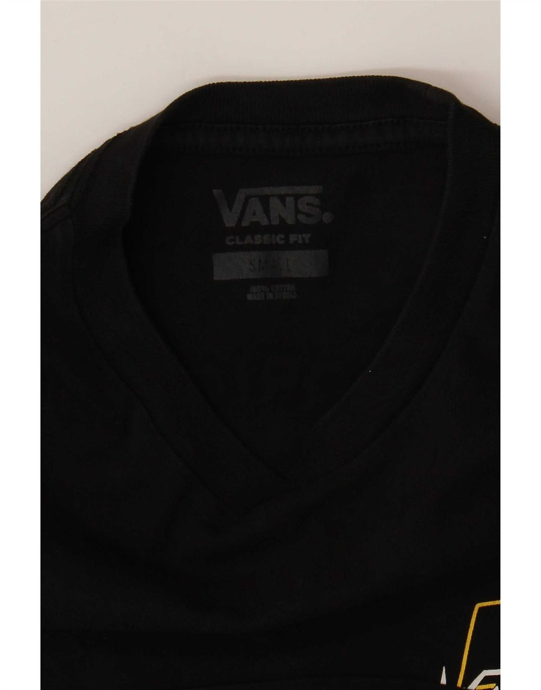Vans Mens Classic Fit Graphic T-Shirt Top Small Black