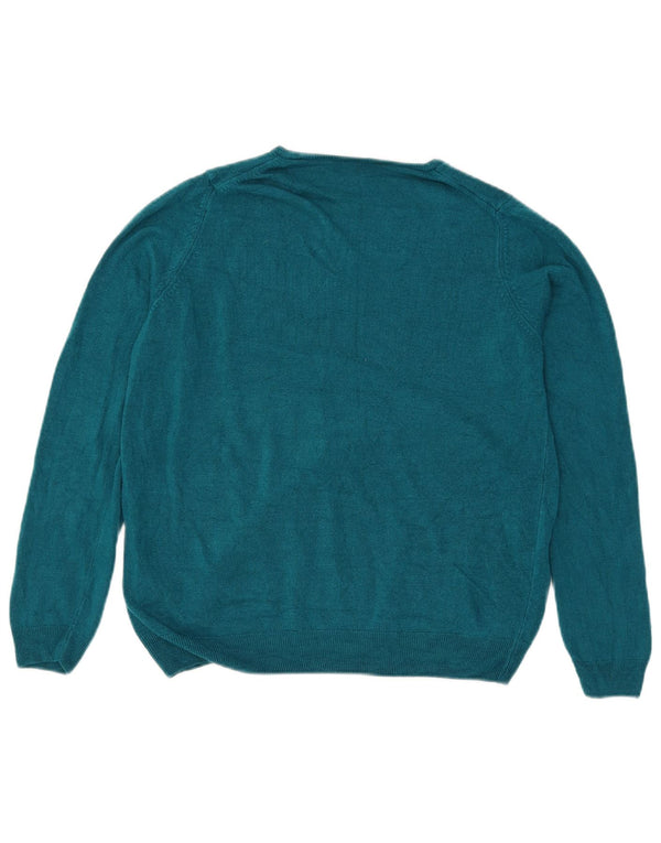 Marks & Spencer Womens Boat Neck Jumper Sweater UK 18 XL Blue Acrylic