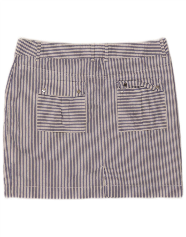 TOMMY HILFIGER Womens Mini Skirt US 8 Medium W32 Blue Striped Cotton