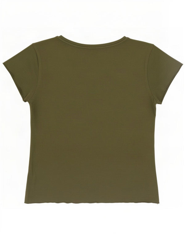 Converse Graphic T-Shirt Top UK 14 Large Khaki