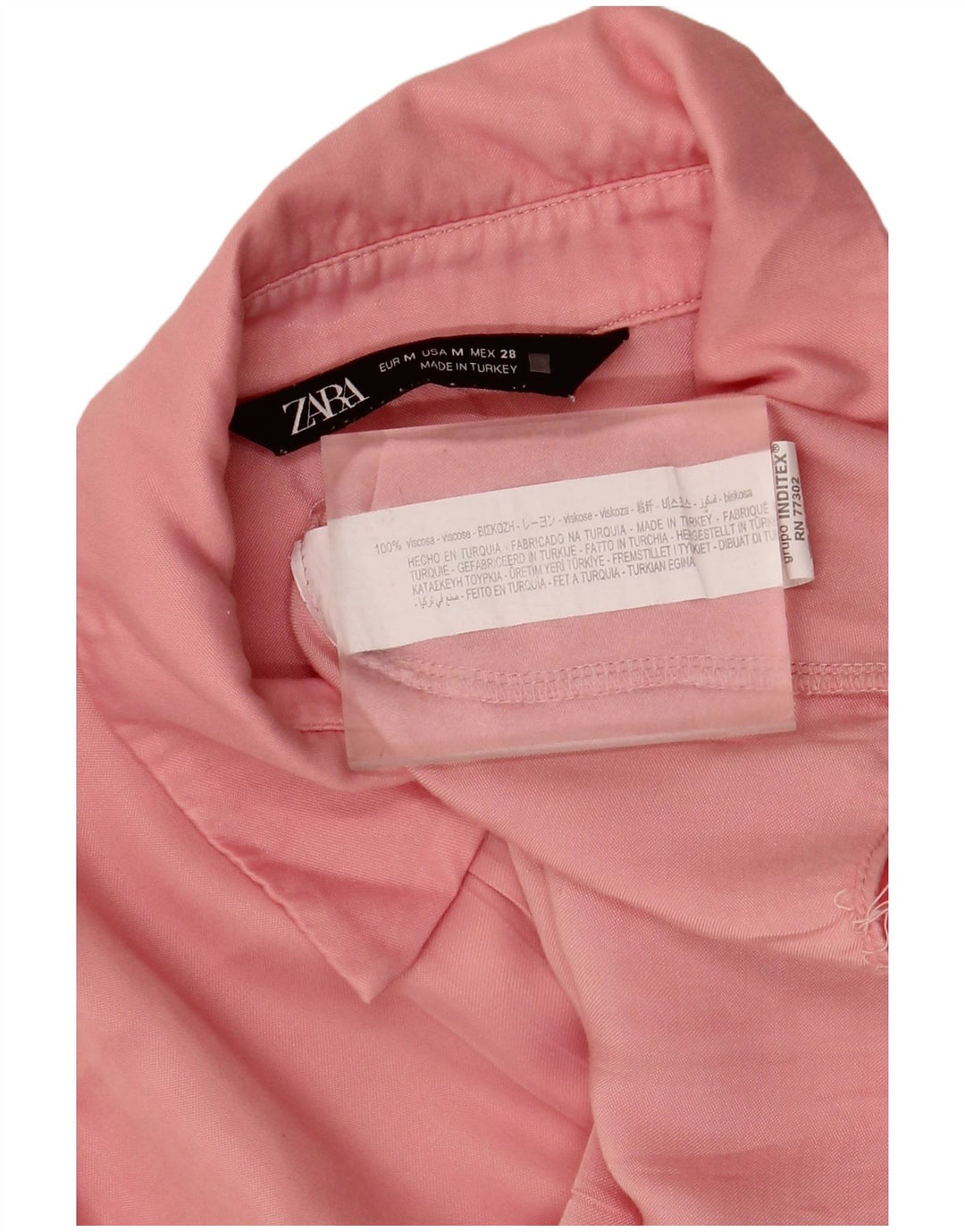 ZARA Womens Crop Batwing Shirt Blouse UK 14 Medium Pink Viscose