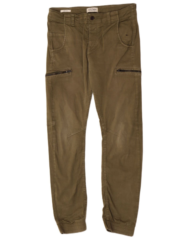 Calça cargo masculina Jack & Jones Anti Fit Joggers W31 L29 algodão cáqui