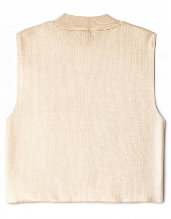 Zara Womens Crop Vest Top UK 12 Medium Gold