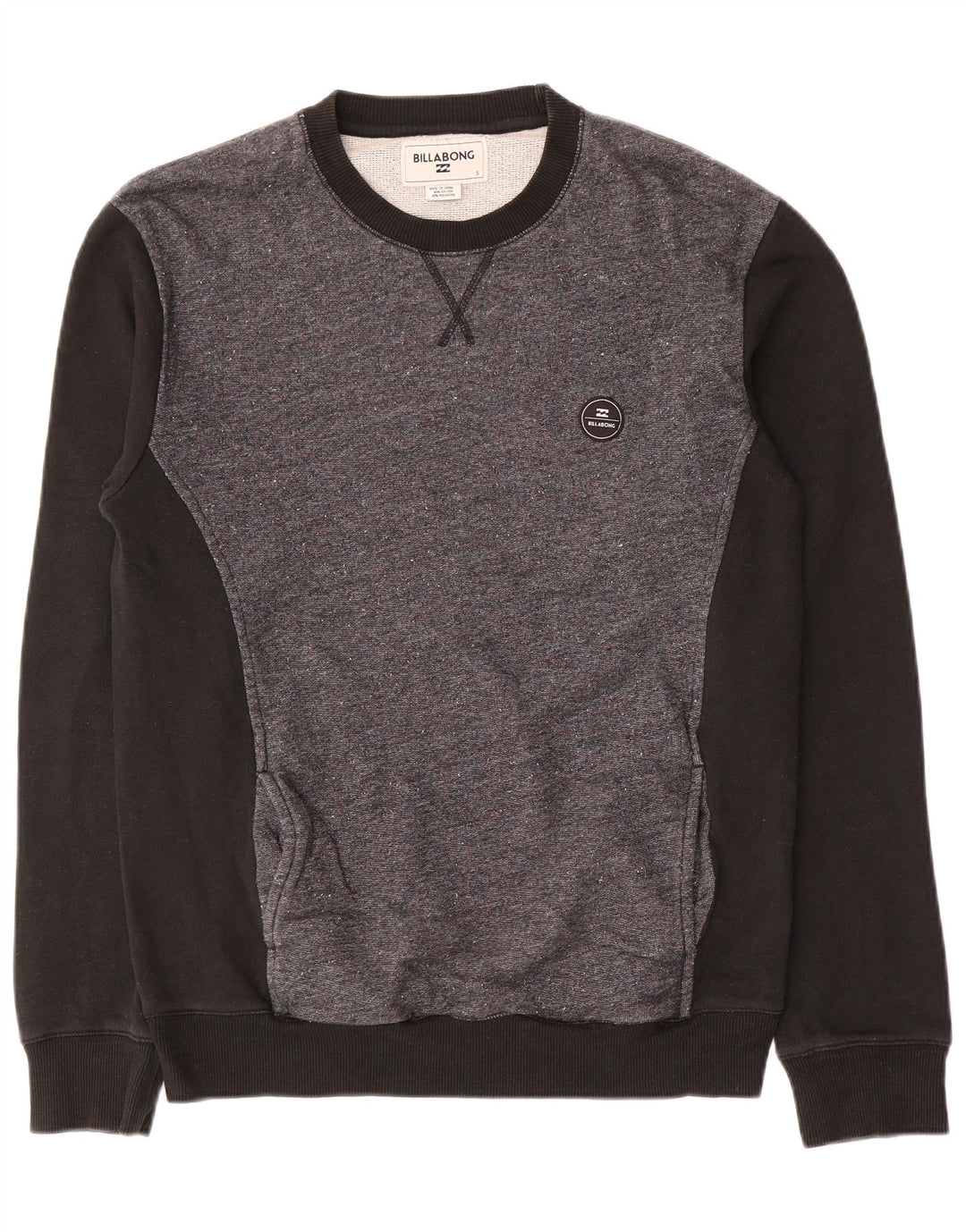 Billabong Mens Sweatshirt Jumper Small Grey Colourblock Cotton