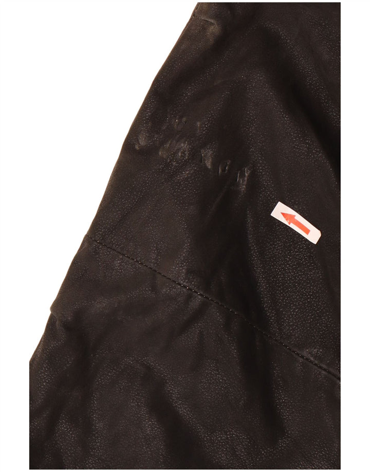 Vintage Mens Leather Jacket UK 44 2XL Black Leather