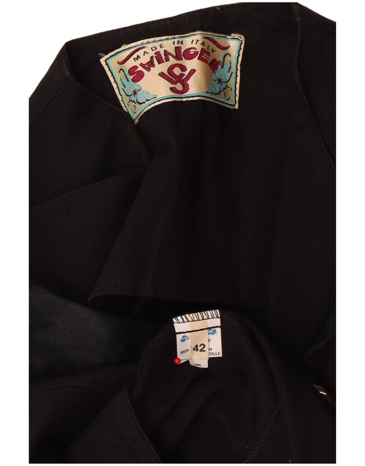 Swinger Womens Crop Bolero Jacket IT 42 Medium Black Cotton