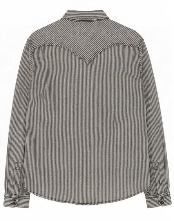 Camicia Levi's Uomo Large Cotone Gessato Grigio