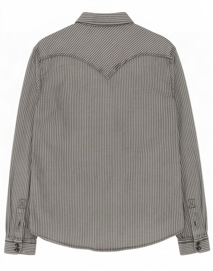 Camicia Levi's Uomo Large Cotone Gessato Grigio