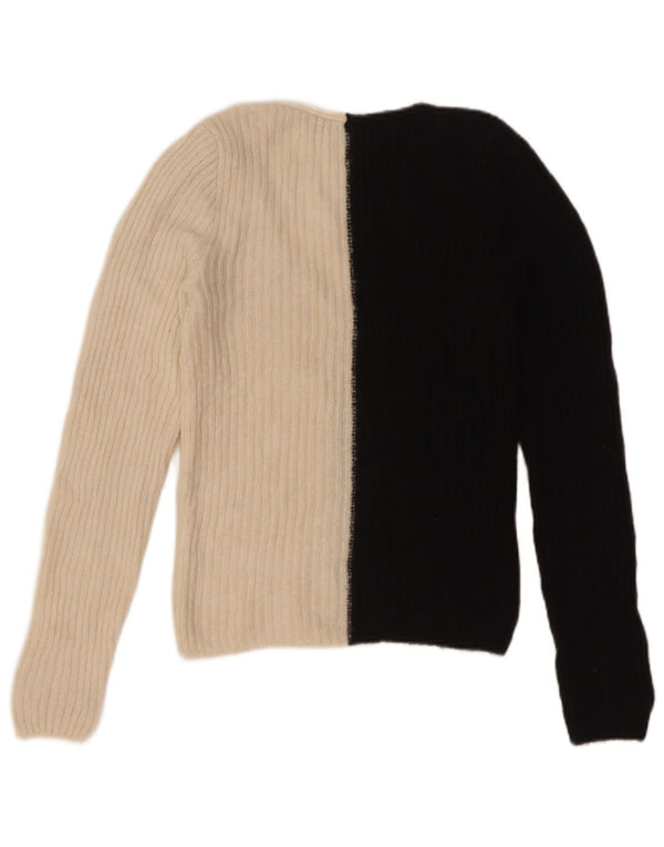 Maglione Zara da donna con scollo a V UK 8 Small Off White Colourblock