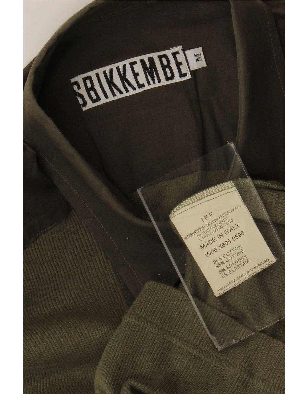 Bikkembergs Chemise Graphique Homme Kaki Moyen Colorblock Coton