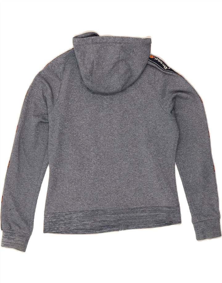 ELLESSE Womens Graphic Zip Hoodie Sweater UK 10 Small Grey Polyester Vintage Ellesse and Second-Hand Ellesse from Messina Hembry 